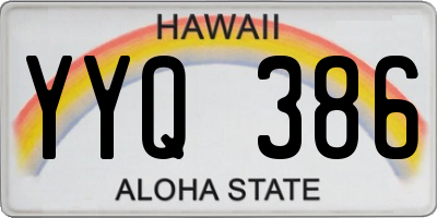 HI license plate YYQ386