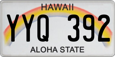 HI license plate YYQ392