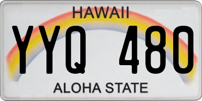 HI license plate YYQ480