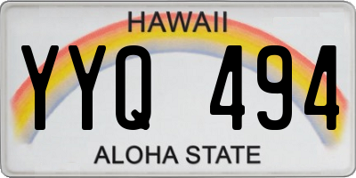 HI license plate YYQ494