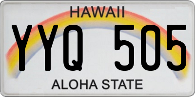 HI license plate YYQ505