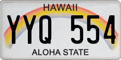 HI license plate YYQ554