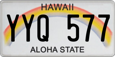 HI license plate YYQ577