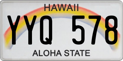 HI license plate YYQ578
