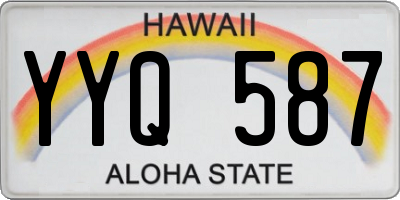 HI license plate YYQ587