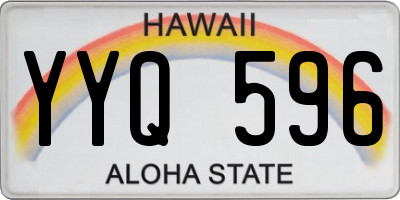 HI license plate YYQ596