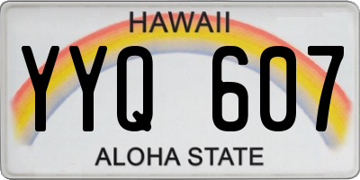 HI license plate YYQ607