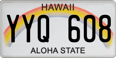 HI license plate YYQ608
