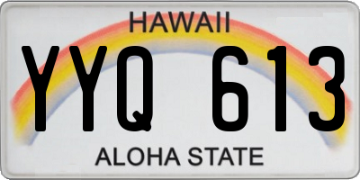 HI license plate YYQ613