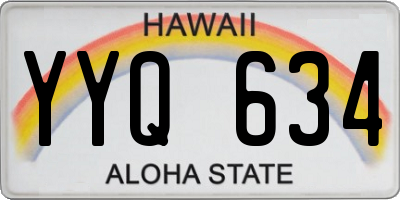 HI license plate YYQ634