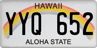 HI license plate YYQ652