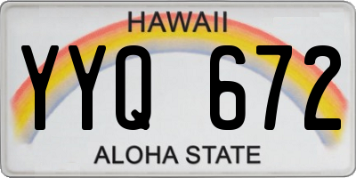 HI license plate YYQ672