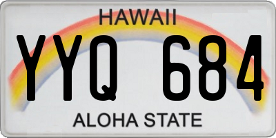 HI license plate YYQ684