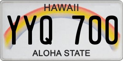 HI license plate YYQ700