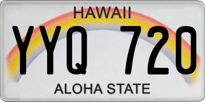 HI license plate YYQ720