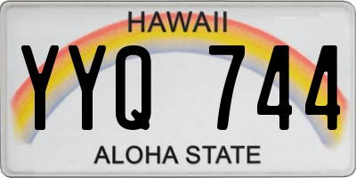 HI license plate YYQ744