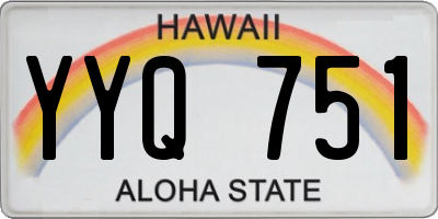HI license plate YYQ751