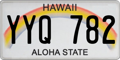 HI license plate YYQ782