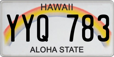 HI license plate YYQ783