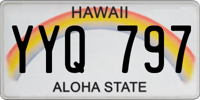 HI license plate YYQ797