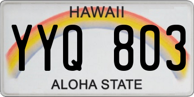 HI license plate YYQ803