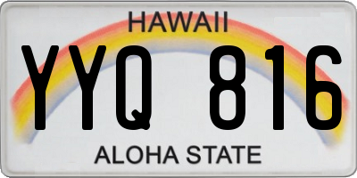 HI license plate YYQ816