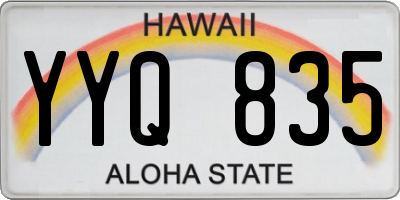 HI license plate YYQ835