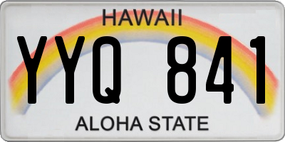 HI license plate YYQ841