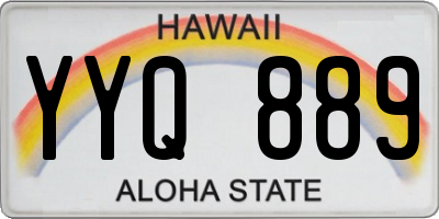 HI license plate YYQ889