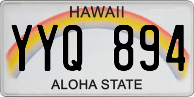 HI license plate YYQ894