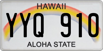 HI license plate YYQ910