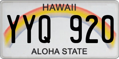 HI license plate YYQ920