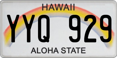 HI license plate YYQ929