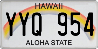 HI license plate YYQ954