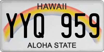HI license plate YYQ959