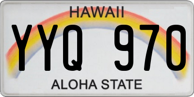 HI license plate YYQ970