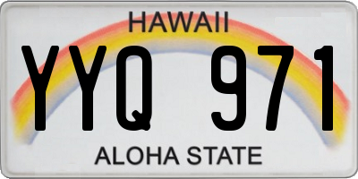 HI license plate YYQ971