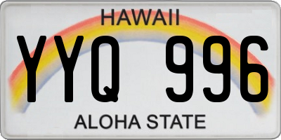 HI license plate YYQ996