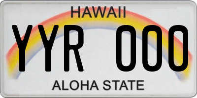 HI license plate YYR000