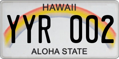 HI license plate YYR002