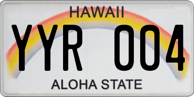 HI license plate YYR004
