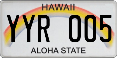 HI license plate YYR005
