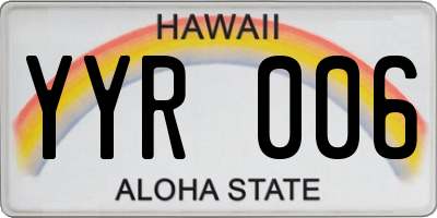 HI license plate YYR006