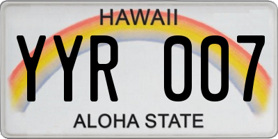 HI license plate YYR007