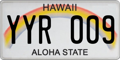 HI license plate YYR009