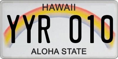 HI license plate YYR010