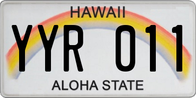 HI license plate YYR011