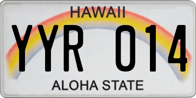 HI license plate YYR014