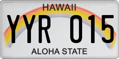 HI license plate YYR015