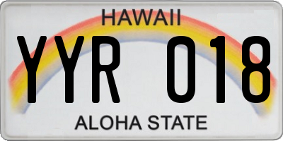 HI license plate YYR018